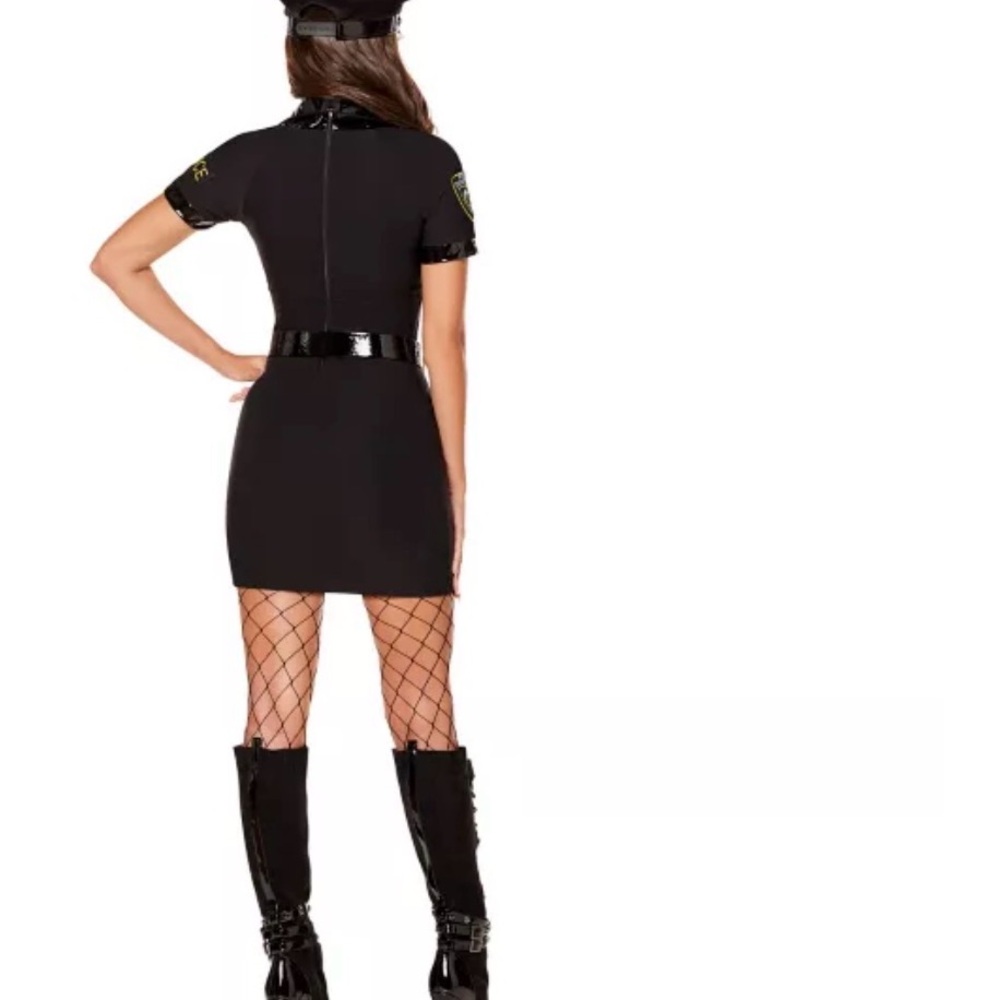 Women's Black Police Costume Dress with Belt